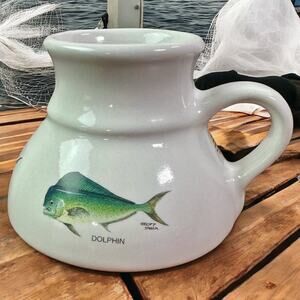 Angler's Expressions Geoff Hager 1994 VTG Fish Travel Mug Sailfish Tuna Dolphin